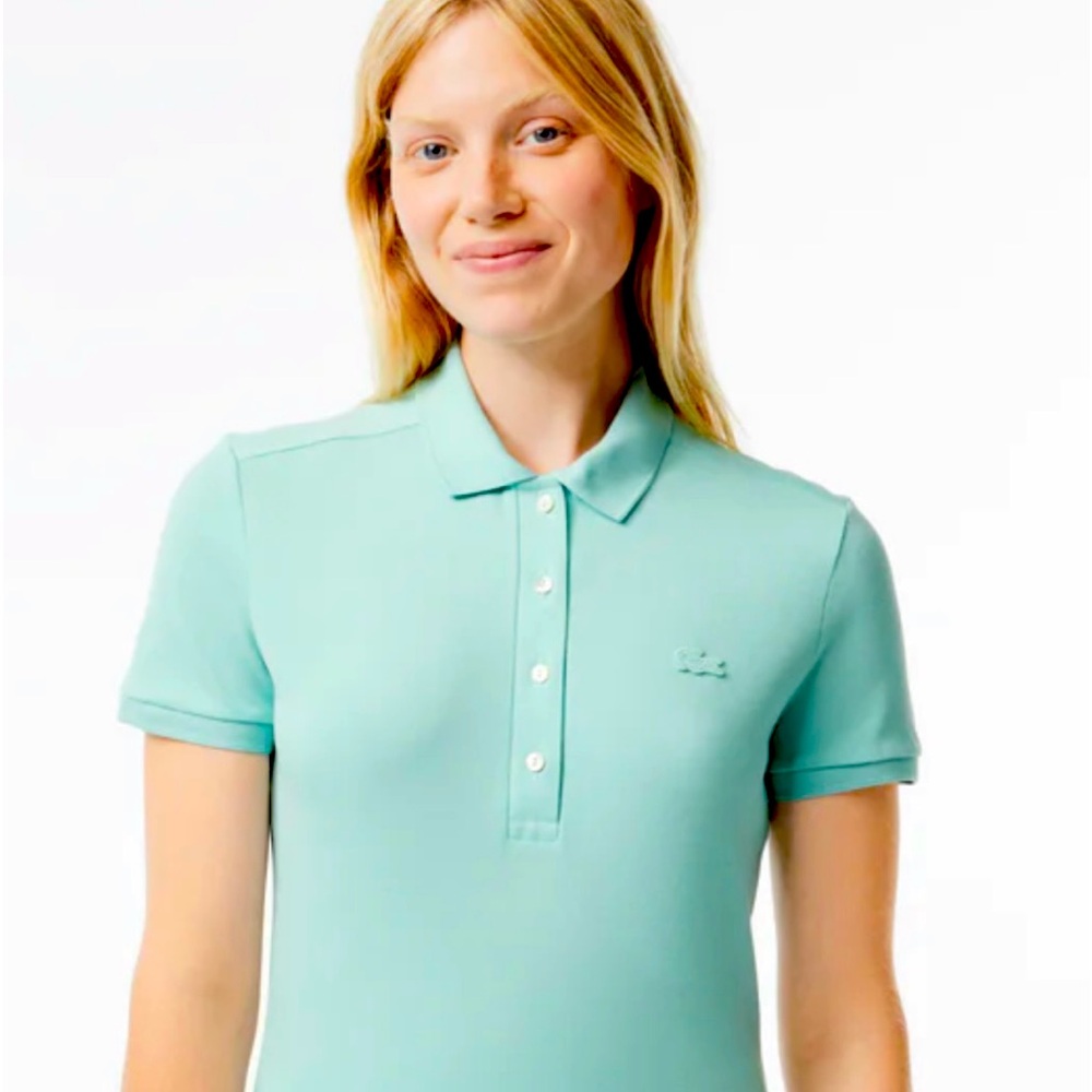 Women’s Lacoste Slim Fit Cotton Pique Polo Shirt, Sz 36
